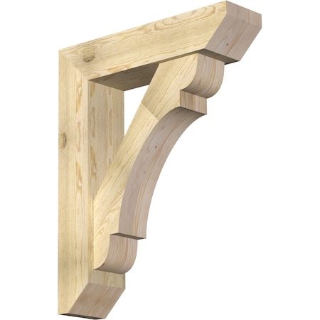 Ekena Millwork Olympic Slat Rough Sawn Bracket w/ Offset Brace, Douglas Fir, 8"W x 32"D x 40"H BKT0806X32X40OLY06RDF
